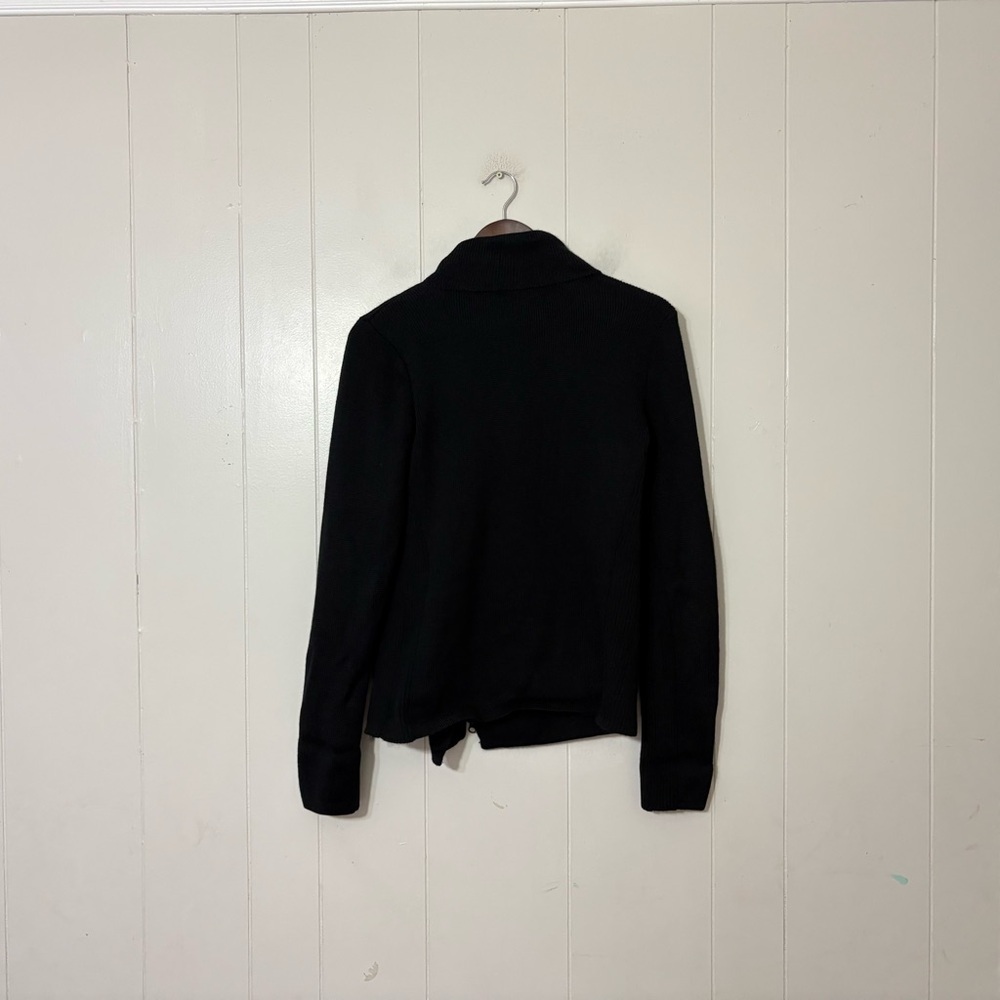 Vince Black Wool Asymmetrical Moto Jacket Zip Front Minimalist Size M - Picture 10 of 12